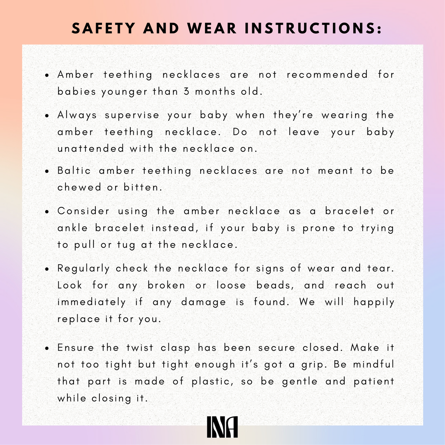 Baby Initial Necklace - Baltic Amber Cognac + Pearls