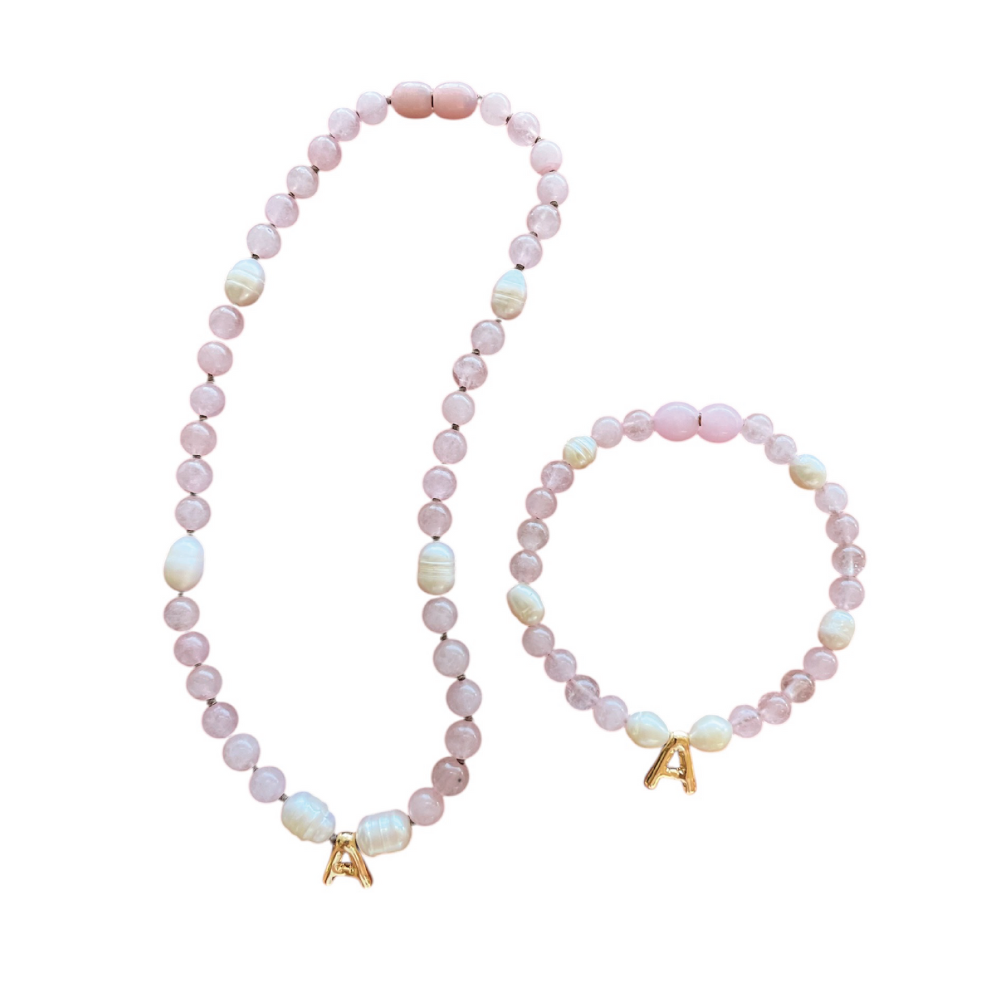 Adult Bracelets - Baltic Amber / Rose Quartz