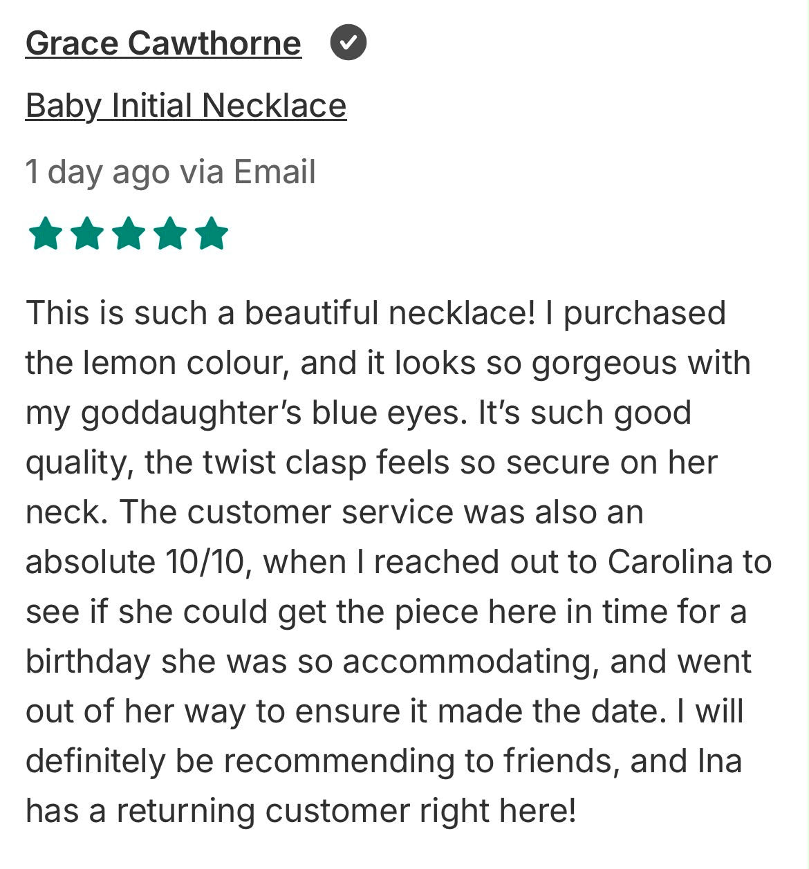 Customer love review